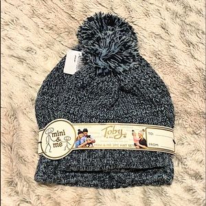 Toby & Me Mini & Me 2pc Blue Puff Ball Hat Set